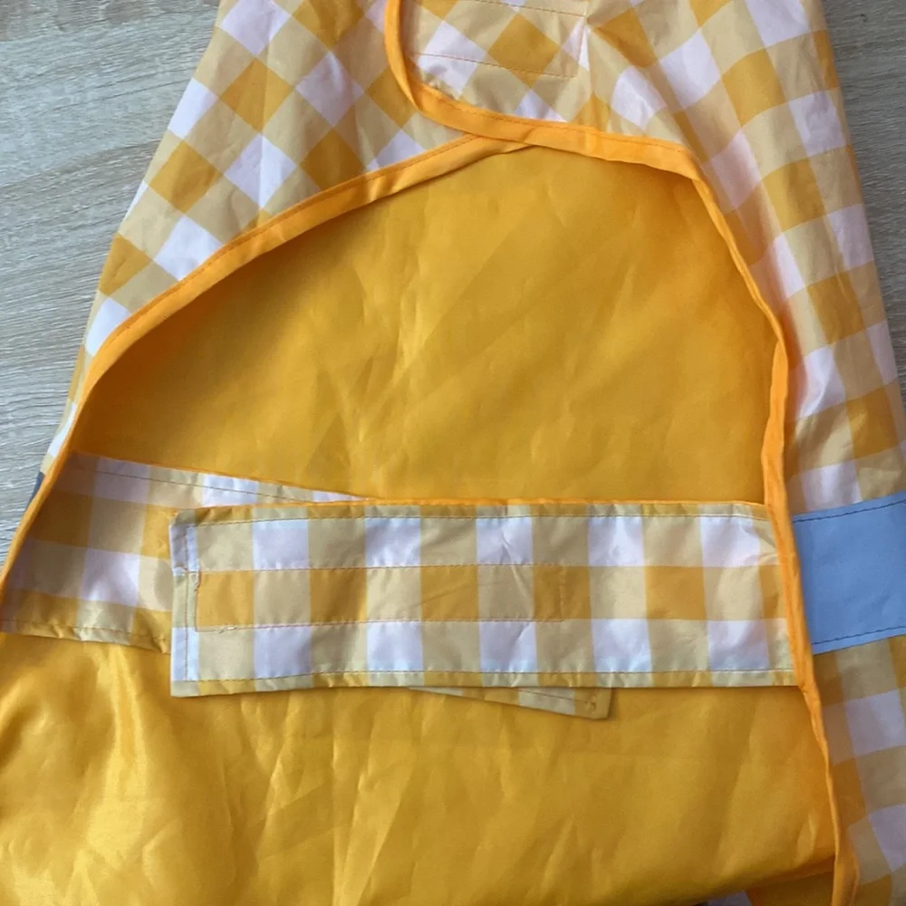 Kitschy Dog Lover Checkered Coquette Outdoor Orange Protective Pet Raincoat